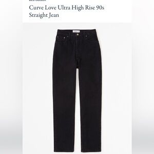 A&F 90’s Curve Love Straight Black Jeans w tags!